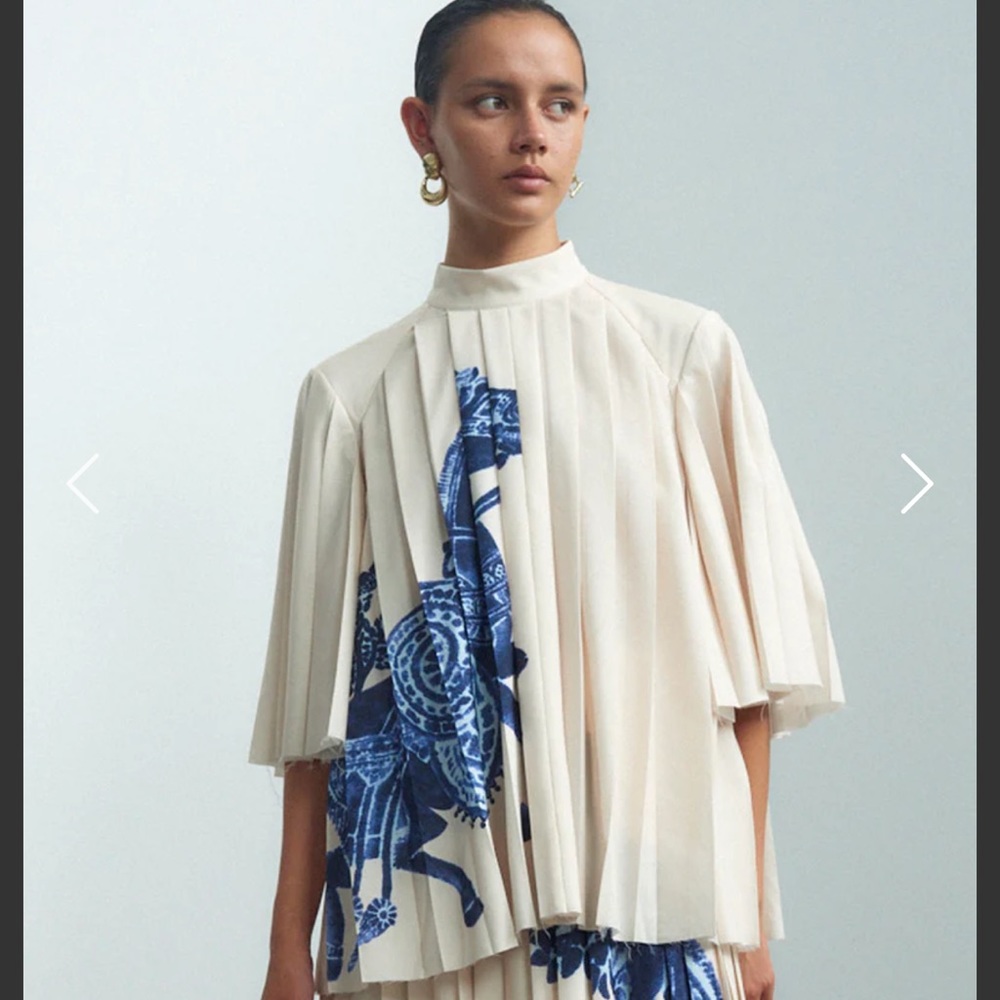 Alémais Rider pleat blouse, XS - Picture 3 of 4